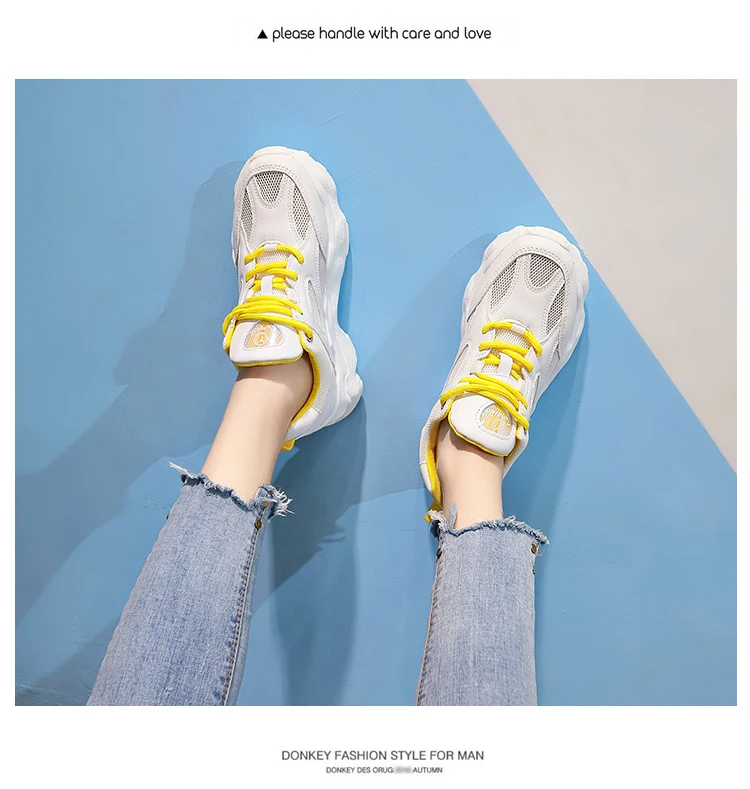 QWEDF/Модные женские кроссовки Harajuku; спортивная обувь на буферной платформе с вентиляцией; спортивная прогулочная YN-29