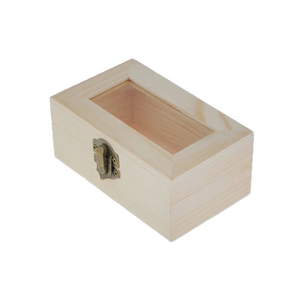 Ящик для хранения ювелирных изделий деревянная коробка стеклянная крышка
