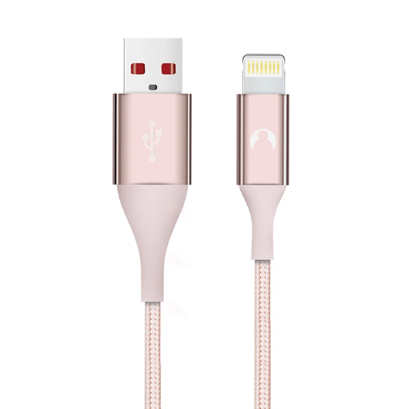 Розовый Snowkids MFi кабель для Lightning-USB кабель для iPhone 11X8 7 6 5 X XR XsMax длинный кабель с поддержкой синхронизации данных до iOS 12 - Цвет: Розовый
