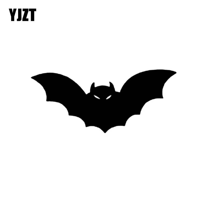 

YJZT 15CM*6.6CM Car Black Bat Flying Cartoon Car Decal Vinyl Stickers Black/Silver C2-3045