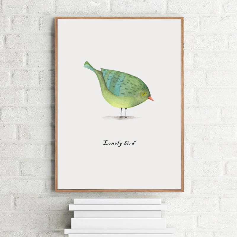 Скандинавский минималистичный арт Lonely Bird A4 Картина на холсте художественные