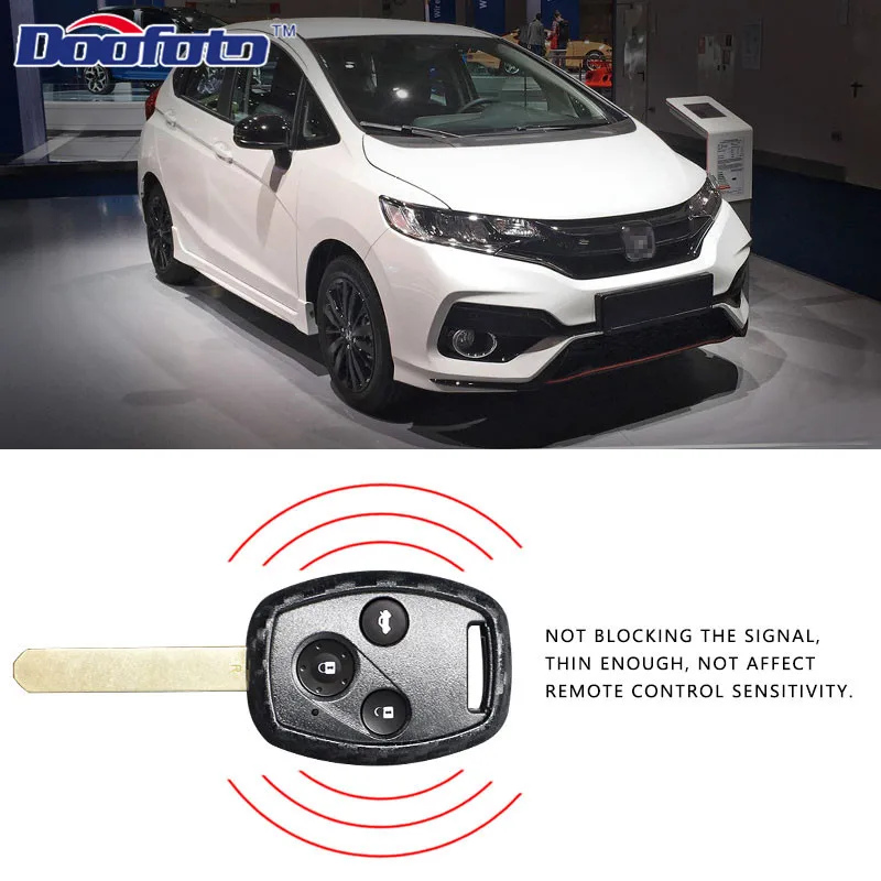 Doofoto 2 3 кнопки смарт-ключ крышка для Honda Accord CRV Civic Jazz vision автостайлинг углеродное