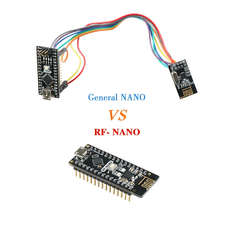 Keywish RF-Nano для Arduino Nano V3.0, Micro USB Nano плата ATmega328P QFN32 5V 16M CH340, интегрированная NRF24l01+ 2,4G Беспроводная, Imme