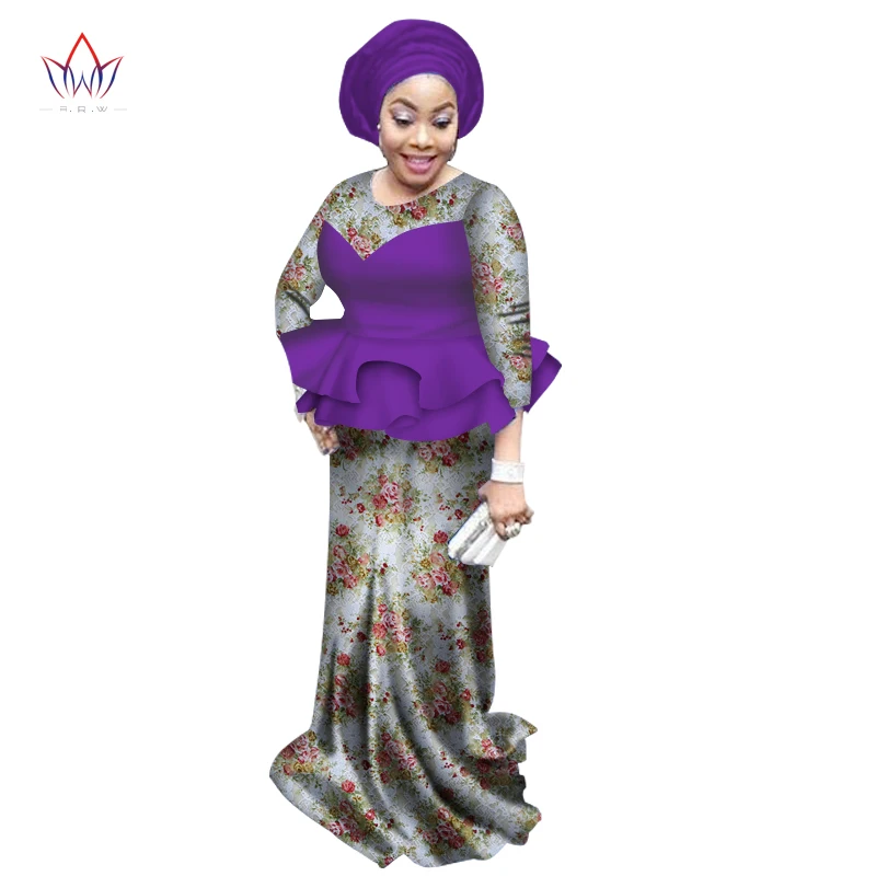 2017 summer african dresses for women Fashion Design dashiki dress bazin riche o-neck long lace natural 6xl WY1773 | Тематическая