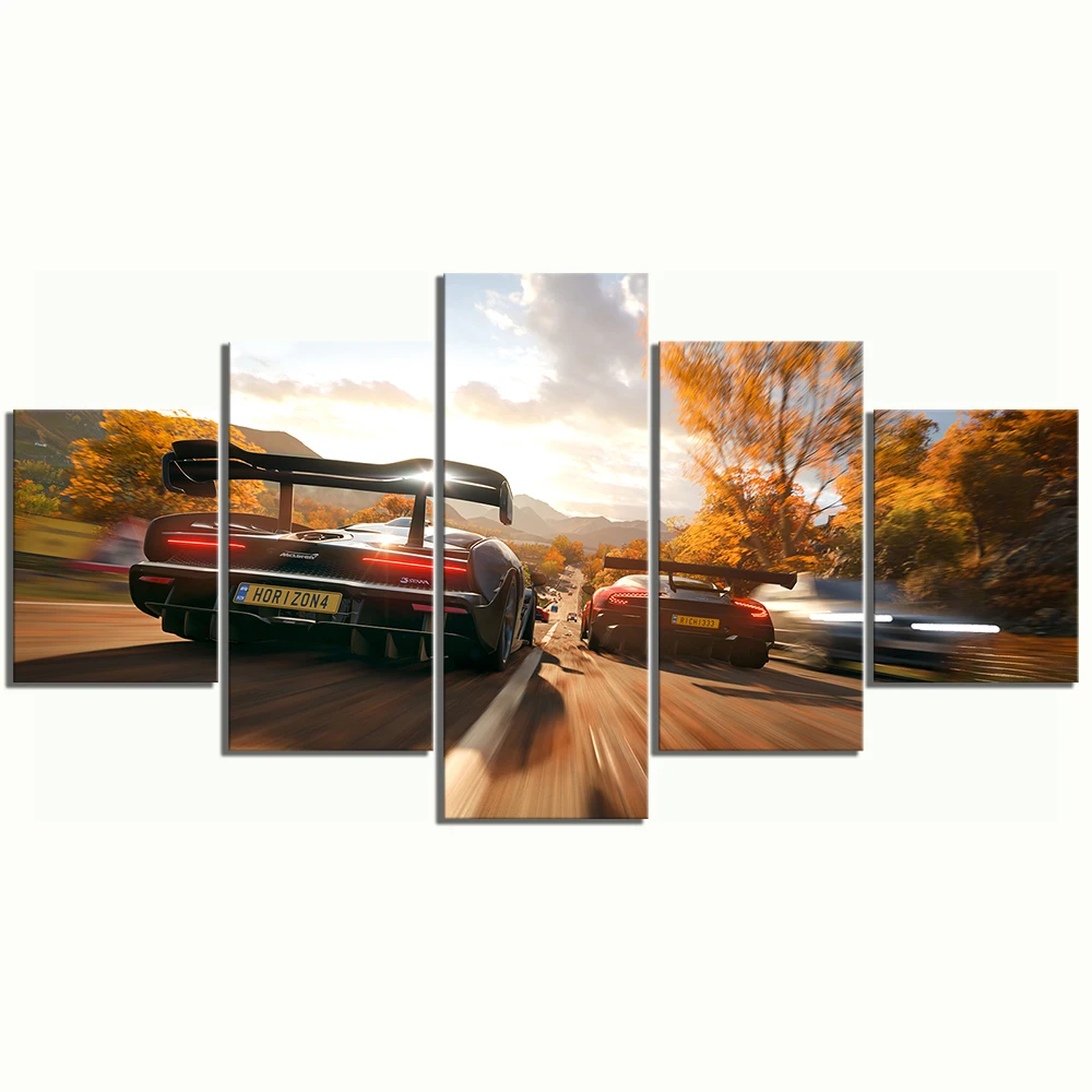 5 шт. Forza Horizon 4 игровые плакаты постеры автомобильные картинки с гонками пейзаж
