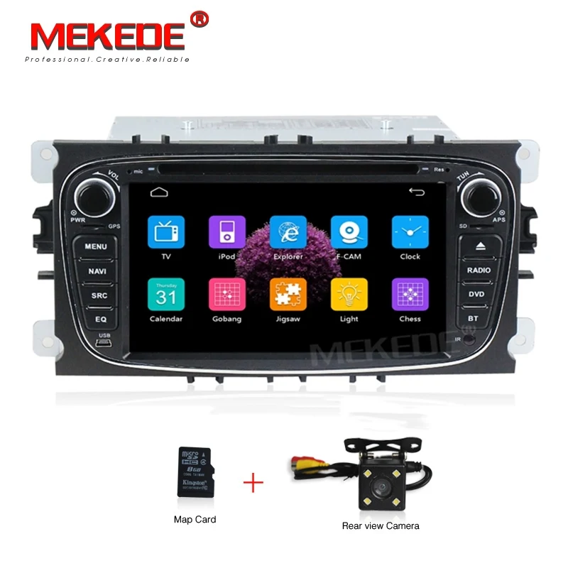 2DIN автомобильный dvd-плеер gps Navi для Ford Focus Mondeo Galaxy Kuga с аудио Радио Стерео головное устройство BT RDS карта Микрофон - Цвет: Car dvd camera B