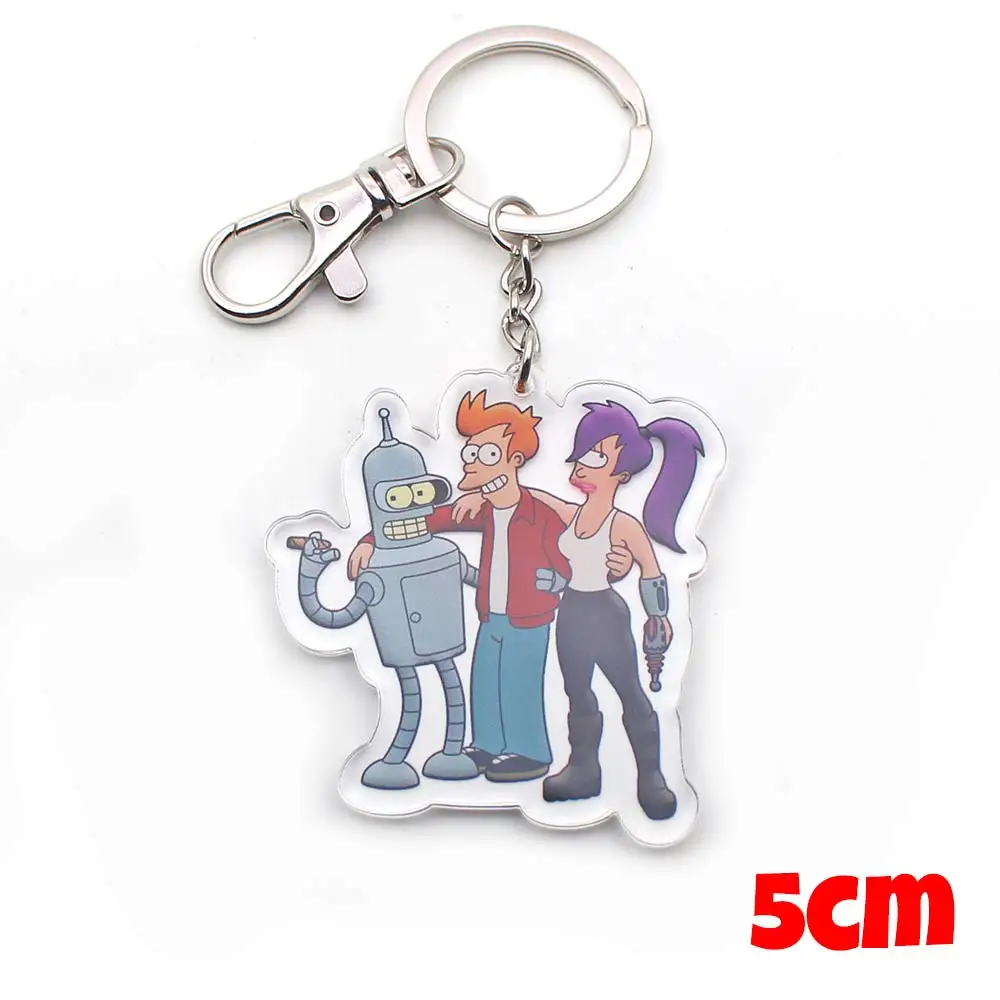 POFUNUO мультфильм аниме Futurama Бендер символ ПВХ подвеска ручной работы Брелок Жираф