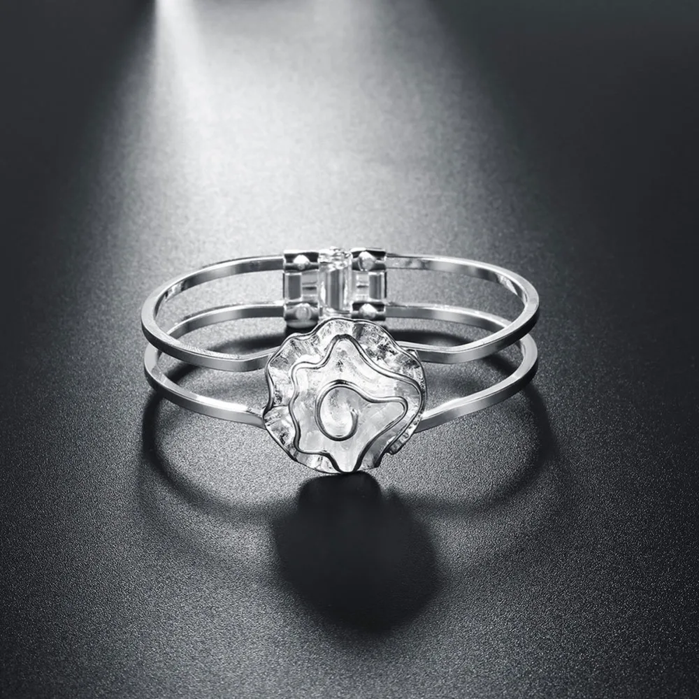 Fashion jewelry silver roses bangles Valentine's Day gift for woman good quality B012 | Украшения и аксессуары