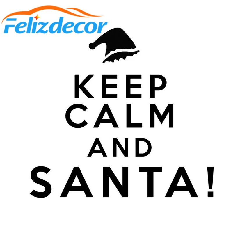 13*12 см Забавный эльф Keep Calm and Santa Рождественская виниловая художественная