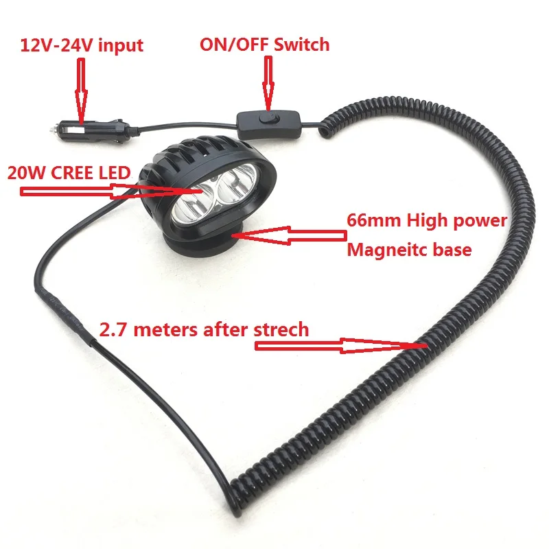 Магнитная Автомобильная фара 12 В 24 для внедорожника противотумансветильник