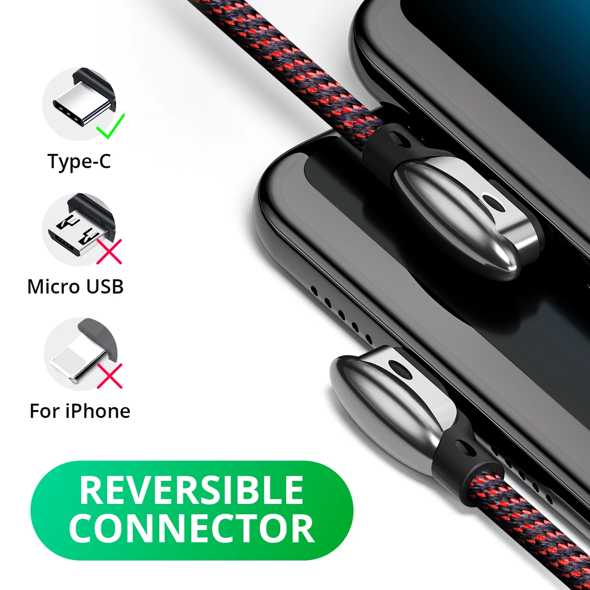 Кабель для быстрой зарядки FONKEN 3A USB type C, 90 градусов, USB C, игровой кабель для зарядки, зарядное устройство для телефона Android, кабель для передачи данных с углом 90 градусов type-C