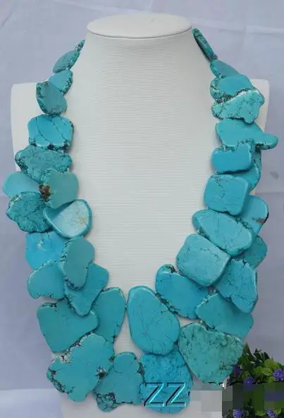 

Blue gem Top-drilled Fancy necklace>free shipping