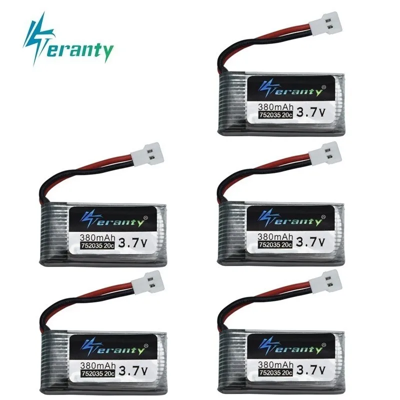 3 7 V 380mAh 752035 Lipo батарея запасная Замена для Hubsan X4 H107 H107L H107D JD385 JD388 RC самолет мульти