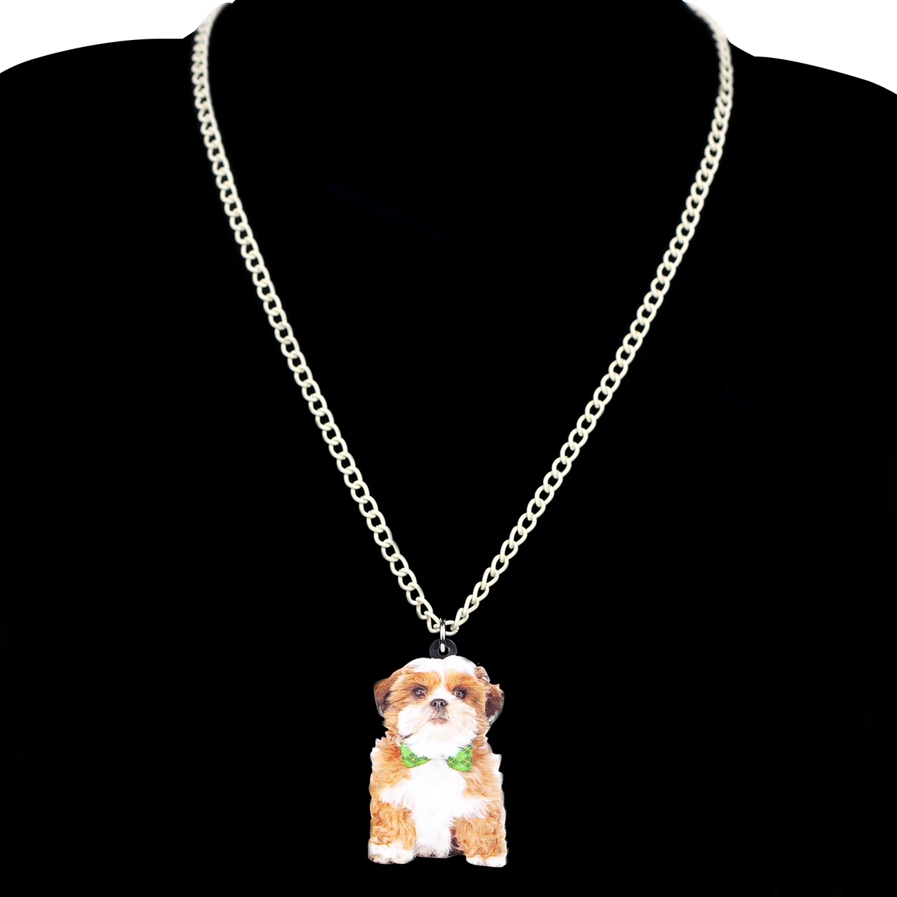 WEVENI Statement акриловая милая китайская Shih Tzu Подвеска для ожерелья собак Collier аниме