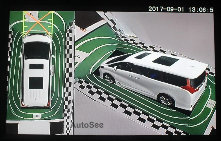 white car model HD 3D MPV дом на колесах Кемпер LCV микроавтобус мультиван тренера 360 градусов птичий глаз камера система наблюдения объемного вида DVR 1080P - Название цвета: white car model