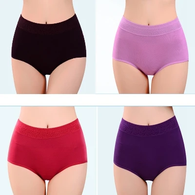 4 шт./лот ropa interior femenina размера плюс 5XL трусики кружевное сексуальное нижнее белье женские трусы мягкие женские трусики из модала - Цвет: 206 style 6
