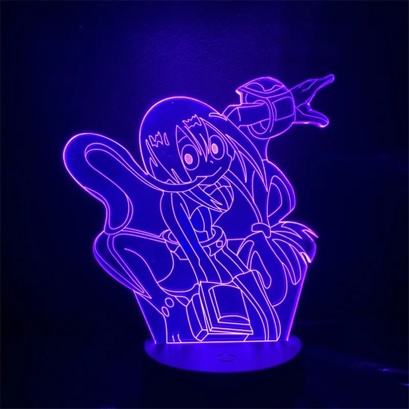 Мой герой academic Asui Tsuyu ночной Светильник 3D LED Новинка Настольная лампа игрушки для