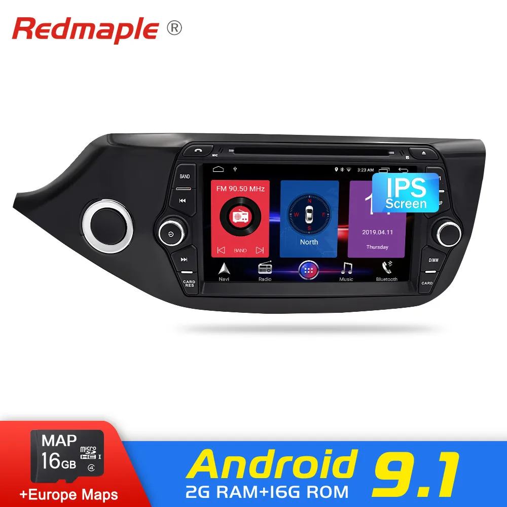 Android 9,1/9,0 автомобильный Радио gps навигация Мультимедиа dvd-плеер для Kia Ceed 2012 2013 RDS wifi стерео ips экран
