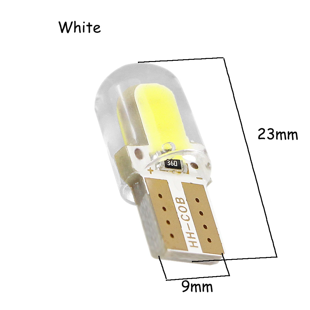 Фото Светодиодсветодиодный лампы T10 LED W5W 194 168, автомобильная лампа COB, силиконовые Автомобильные светодиодные лампы, супер яркая лампа 12 В 6000K, хол... №3
