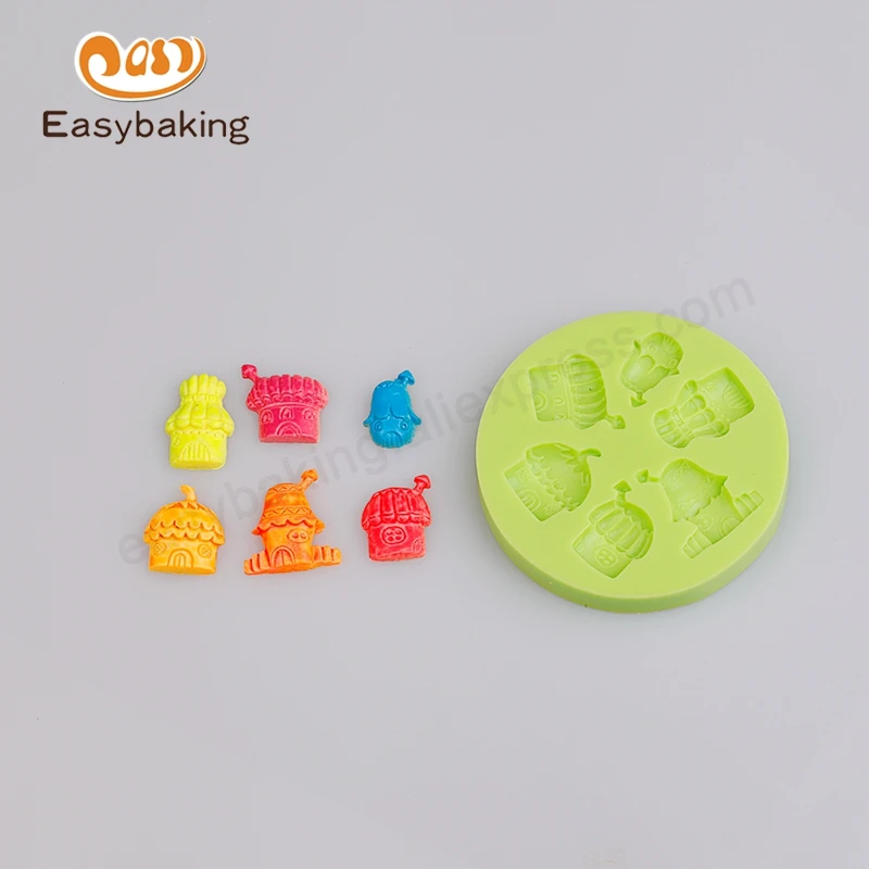 Украшение для кекса силиконовые формы помады многоразовый дом с дымоходом