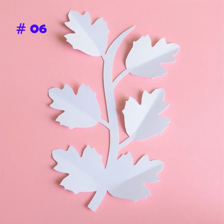 No 6 DIY Искусственные цветы Leave Fleurs Artificielles фон совпадающие листья гигантские бумажные листья Свадебная вечеринка Декор детский душ - Цвет: No 6