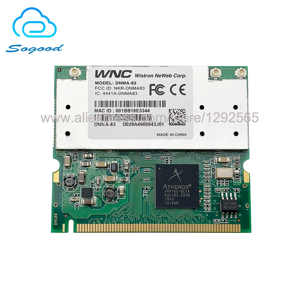 Карта беспроводного адаптера для Wi-Fi WLAN 802.11a/b/G/n MINI PCI 300 3X3 2 4 Мбит/с 5G ГГц + DNMA-83 |