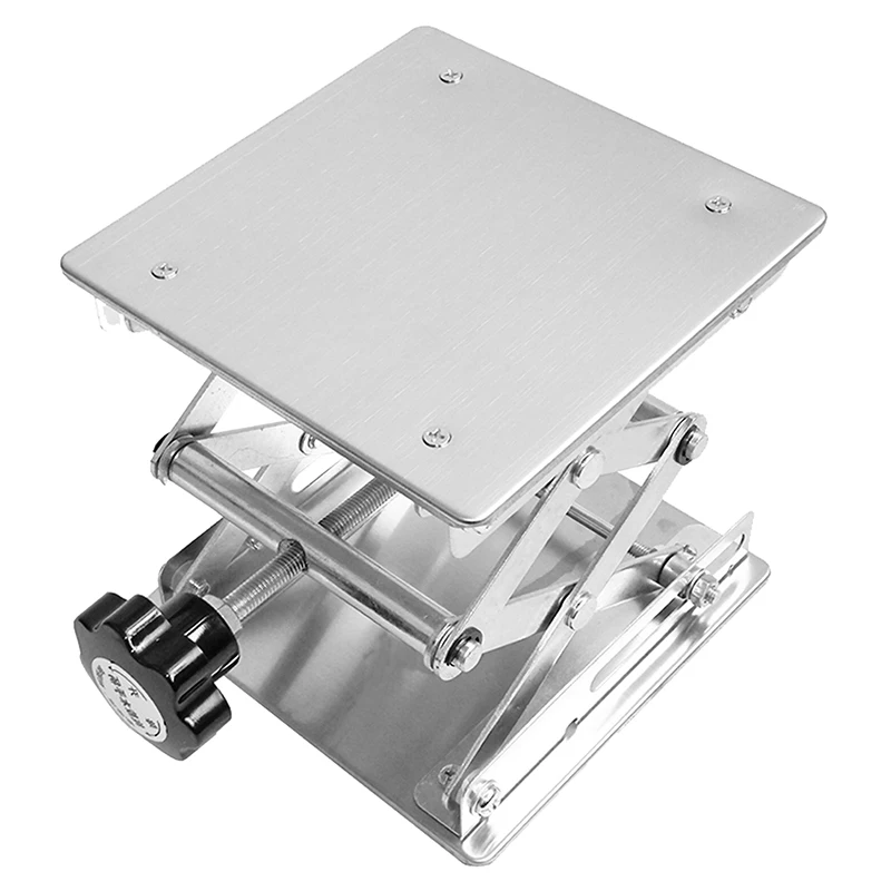 Stainless Steel 150*150 мини из нержавеющей стали подъемная платформа Фокус регулируемый для ЧПУ лазерная гравировальная машина настольная регулировка высоты 75-260 мм - Цвет: Stainless Steel