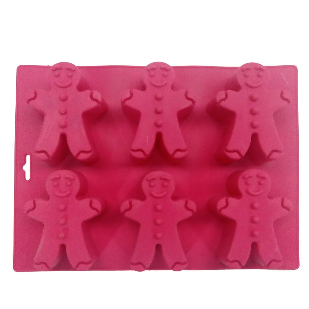 11 inch Gingerbread Man 6 Cup Non-Stick Cake Silicone Mold Chocolate Fondant Molde De for Kitchen Baking Accessories |