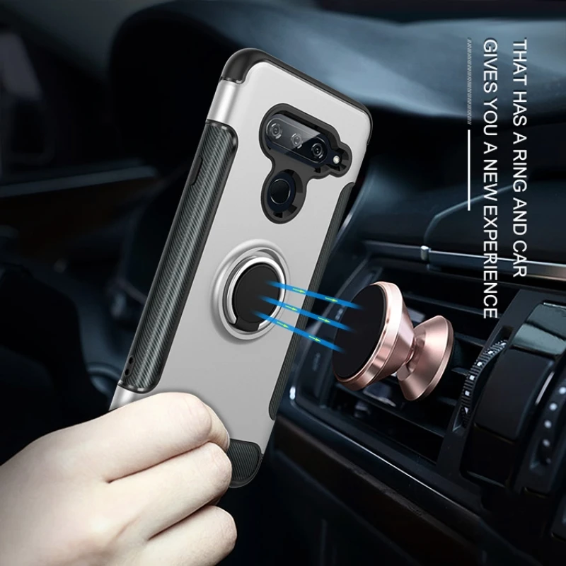 Для LG V40 чехол thinq для LG G7 чехол thinq Броня полная защита кольцо магнетизм держатель Телефон задняя оболочка для LG G710 V40 G7 чехол