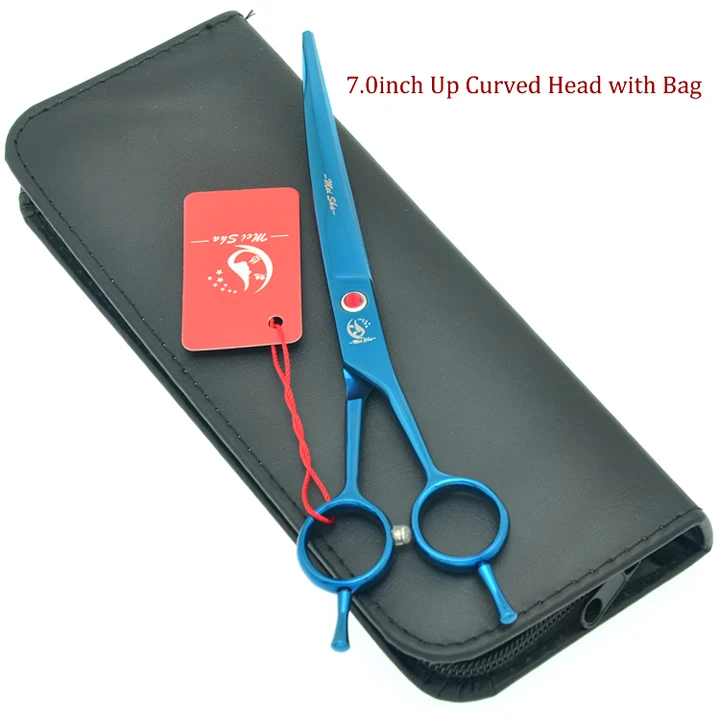 HB0124 with Bag Профессиональные ножницы для ухода за домашними животными Meisha, 7 дюймов, прямые ножницы для стрижки и истончения, изогнутые ножницы для ухода за собакой HB0117 - Цвет: HB0124 with Bag