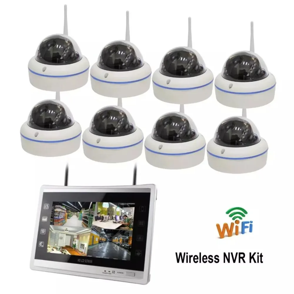Yobangбезопасности 11 дюймов монитор 8CH 960 P беспроводной wifi NVR комплект