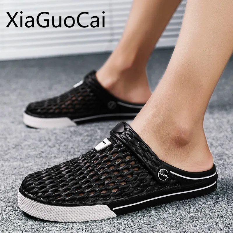 

Round Toe Summer Men's Beach Sandals Non-slip Outdoor Breathable Male Casual Hole Shoes Men's Slippers Sandals