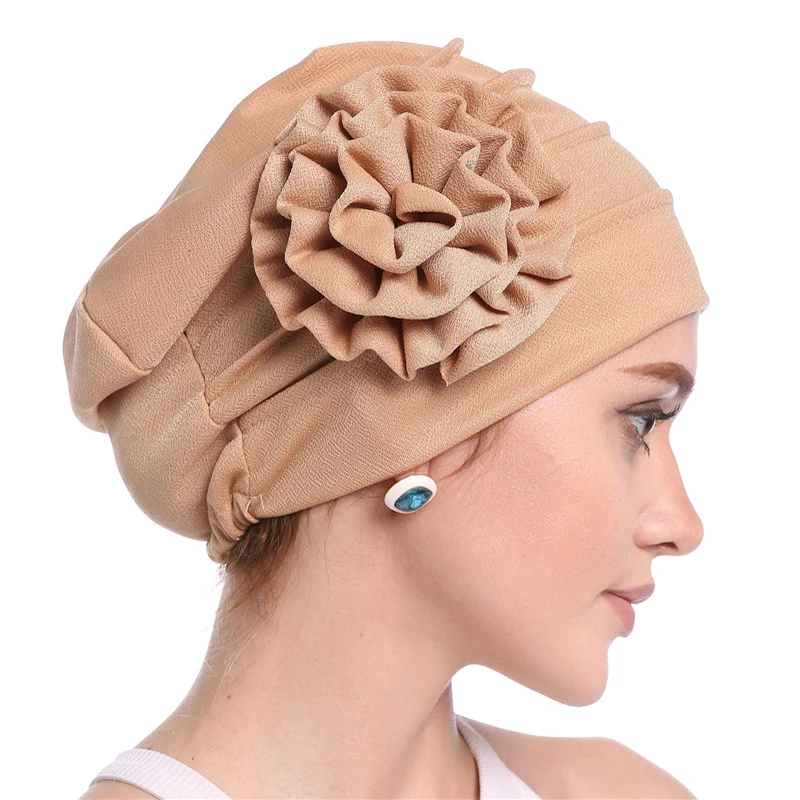 Подарок для мусульманских женщин головной убор шапки мягкий эластичный цветок