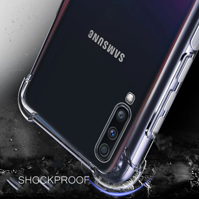Для Galaxy A50 A30 A70 анти-шок мягкий прозрачный силиконовый чехол из ТПУ для samsung A60