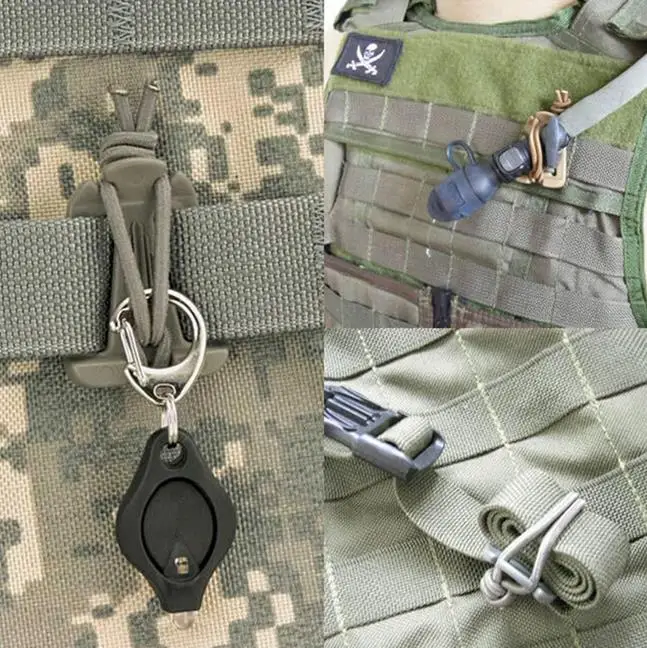 4 шт Пряжка для шнура зажим MOLLE эластичная тесьма Шнур кабель хранения на ремне с