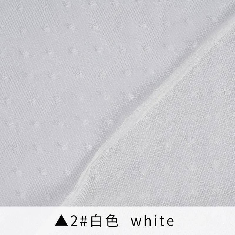 2 white Кружевная Сетка жаккардовая ткань в горох тюль ткань для платья и москитная сетка пэчворк рукоделие DIY Материал TJ0308 - Цвет: 2 white