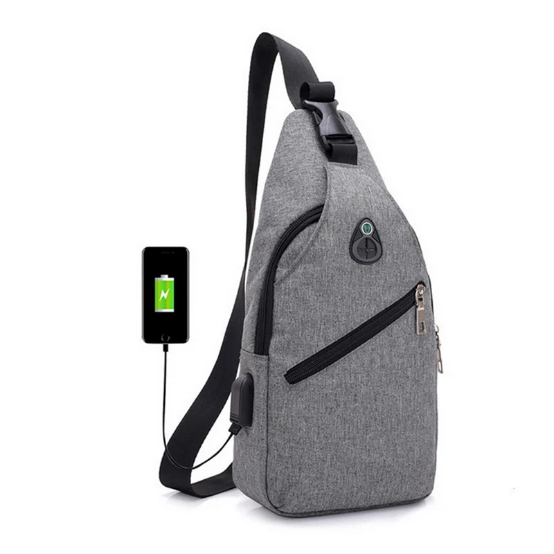 Мужские сумки через плечо, Мужская нагрудная сумка USB, дизайнерская сумка, кожаная сумка на плечо, диагональная посылка, для путешествий - Цвет: A