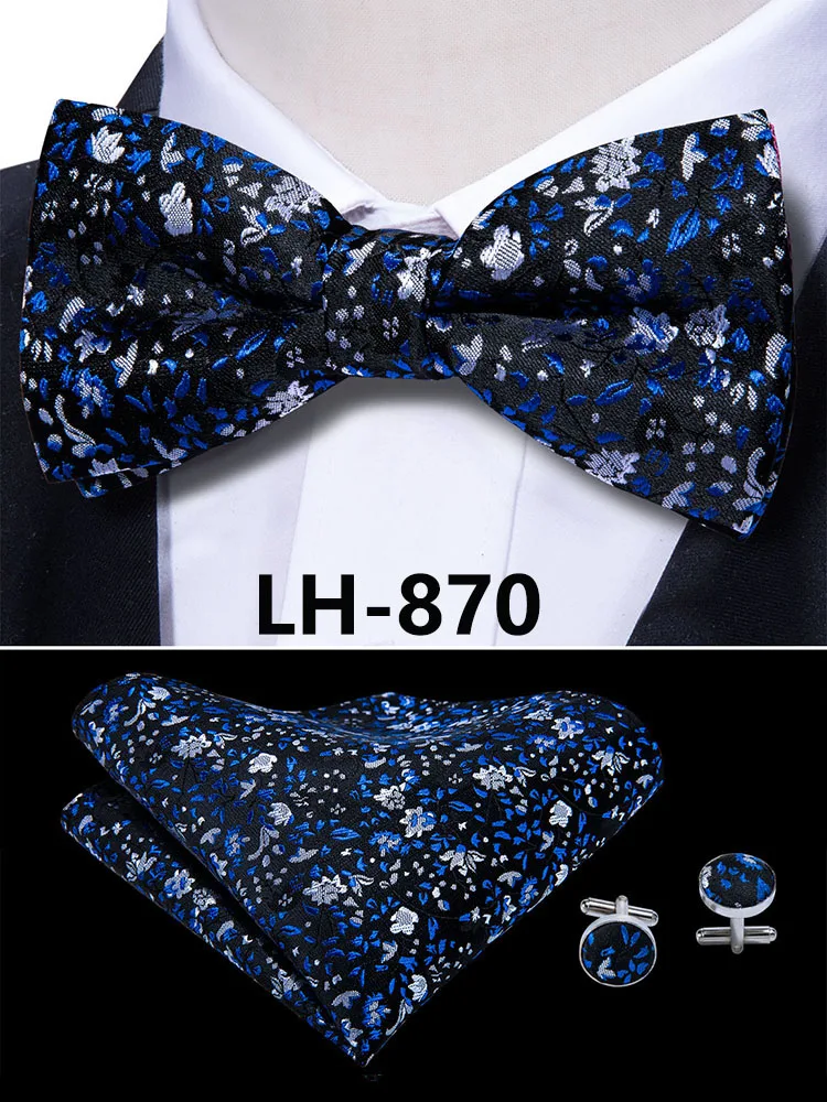 LF-803 Barry.Wang, модные мужские галстуки-бабочки из шелка, белые галстуки-бабочки Пейсли для мужчин, Свадебные вечерние галстуки для жениха, подарок для мужчин - Цвет: LH-870