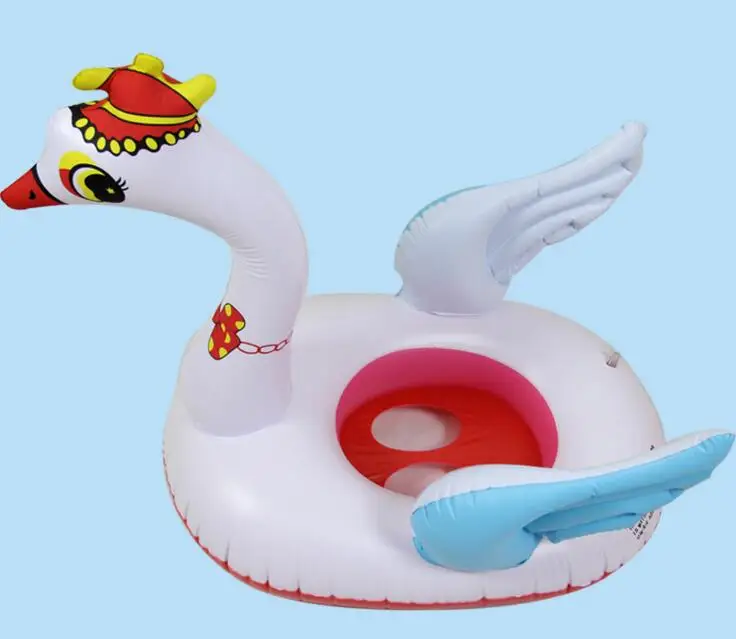 Водная площадка летний веселый остров пляжный картон Белый лебедь с короной