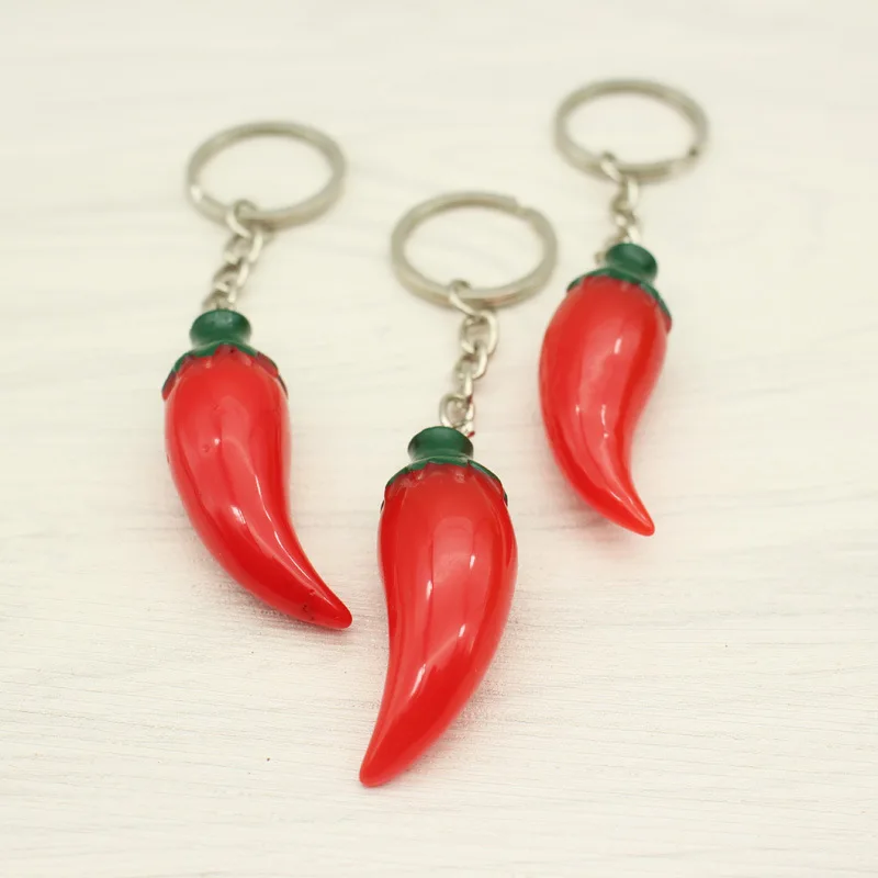 Мини красные брелки для ключей Chili креативная имитация серия еды милые женские