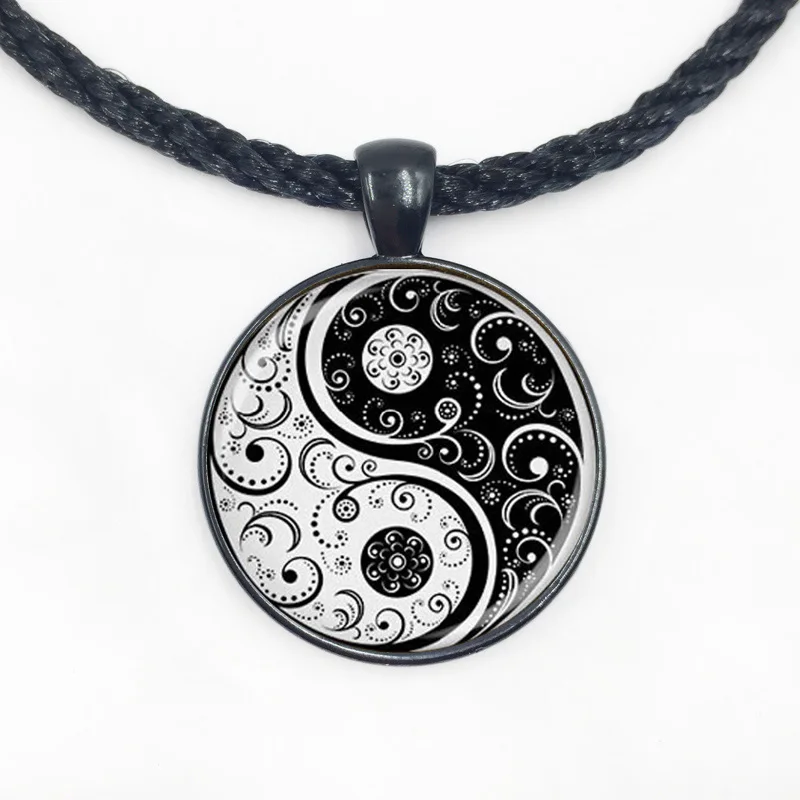 Женская черно белая подвеска Инь Янь для йоги модное ожерелье|yin yang pendant|yoga