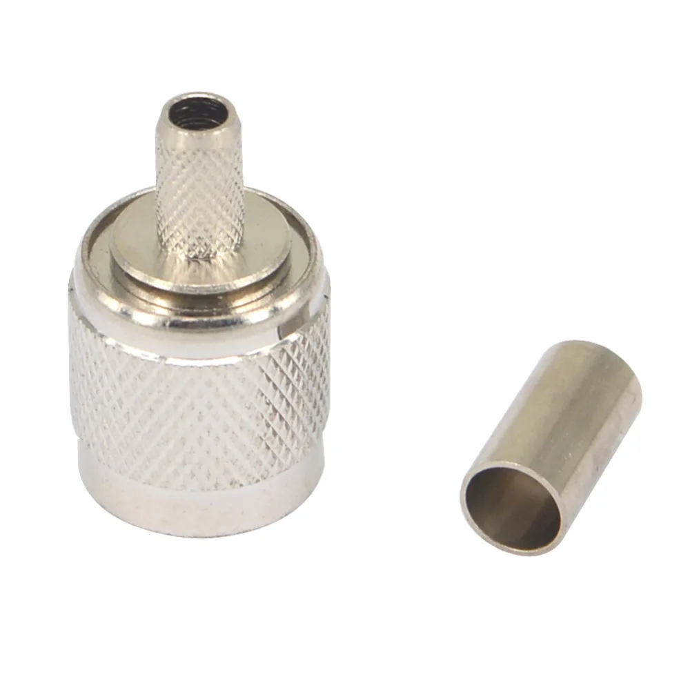 TNC Male Plug RF Coax Connector Crimp RG58 RG142 RG400 LMR195 Straight Nickelplated | Обустройство дома
