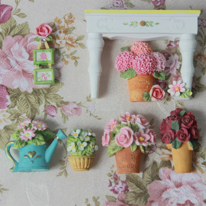 Южная Корея магнит на холодильник Ретро флорист креативный DIY 3D Магнитная заколка цветочный магнит холодильник andle cover