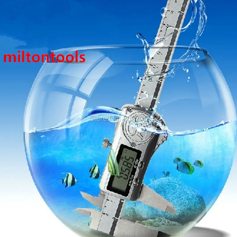 Цифровой штангенциркуль электронный Верньер из нержавеющей стали точный IP67 0 150