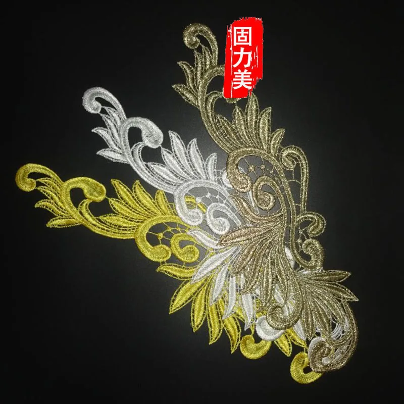 10PC 12 colors gold purple blue pink gray brown red green embroidered lace appliques sewing on patches flowers | Дом и сад