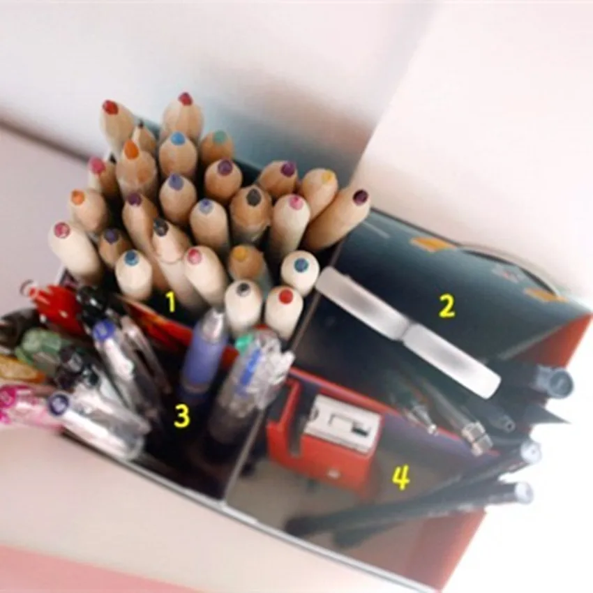 1 шт. креативный DIY бумажный пенал чехол держатель 4 квадрата Настольный ящик для
