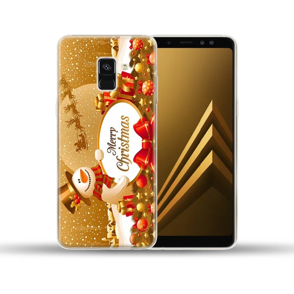 Рождественский мягкий чехол из ТПУ для Samsung Galaxy A3 A5 A7 2015 2016 2017 2018 A9 A6 A8 Plus Star