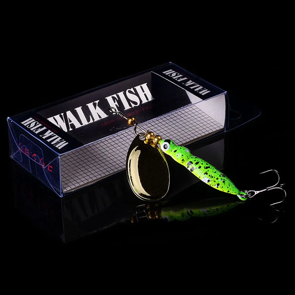 

WALK FISH 14.4g 70mm Insects Fishing lure Spoon Bass Artificial Spinner Bait Metal Pike Fishing Hooks Sinking Lure Pesca