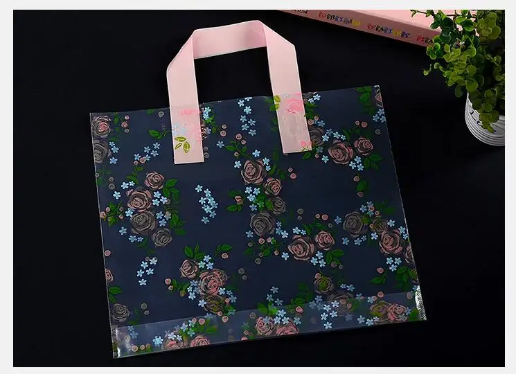 12Pcs Large Plastic Bags Clothing Boutique Gift Packaging Shopping Bag With Handle Party Candy | Дом и сад