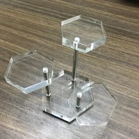 transparent 3 tier plexiglass acrylic fixture display stand riser jewelry ring show rack necklace bracelet earrings holder